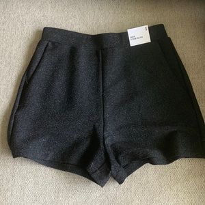 Brand new Express black sparkly high waisted shorts